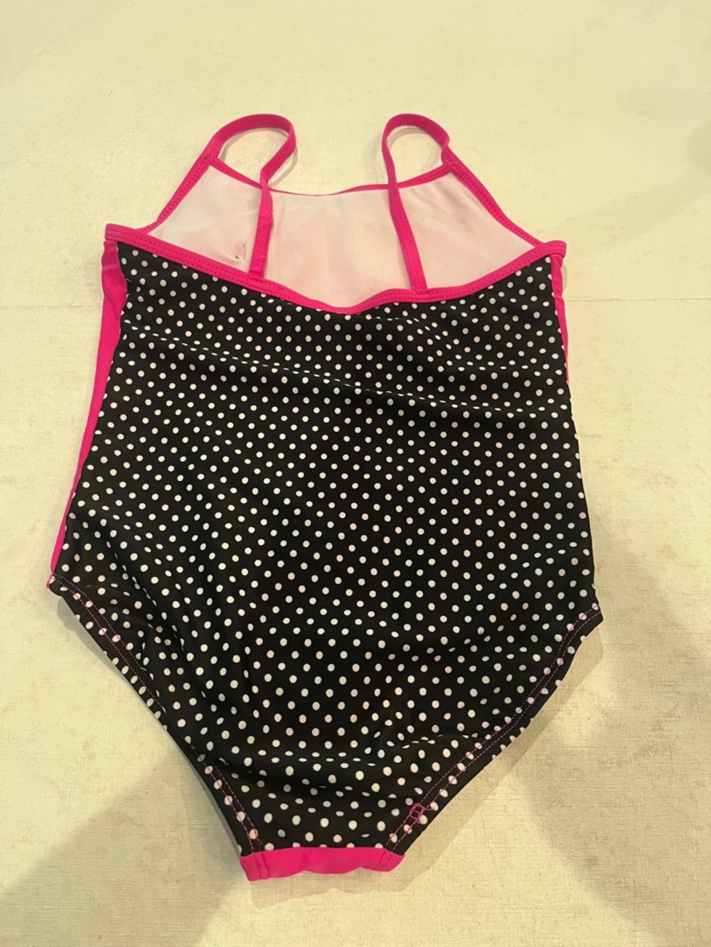 Hello Kitty Hot Pink Girls' One-Piece Swimsuit with Polka Dot Bow. So cute! - Picture 3 of 8